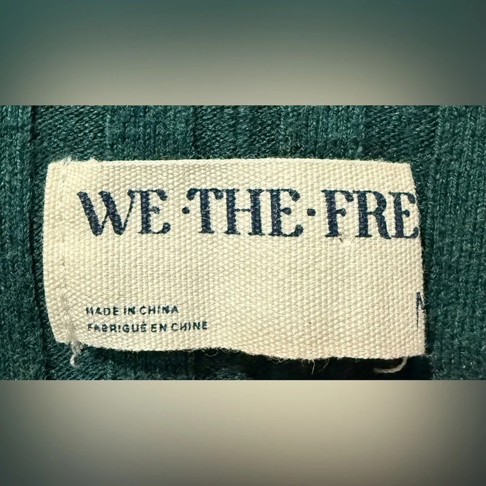 Free People Chunky Ribbed Green Button Down Cardigan Sweater‎ Size Medium